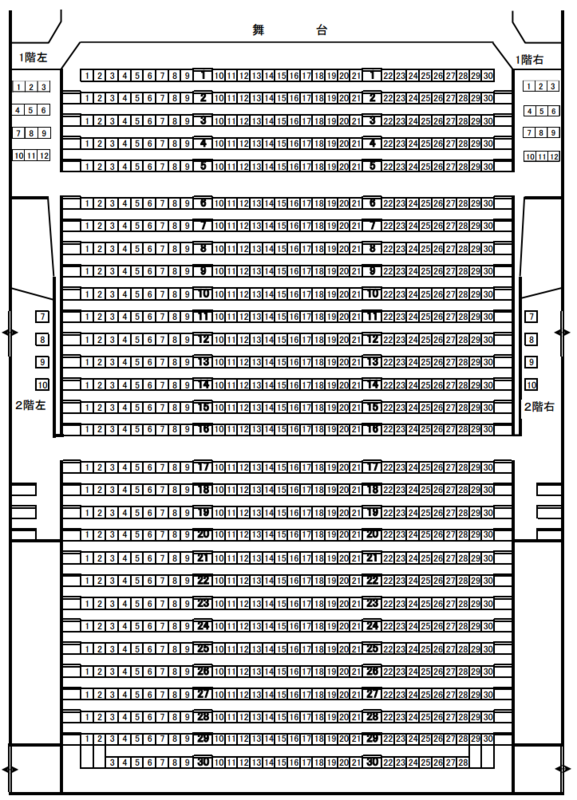 小樽市民会館の座席表・座席図
