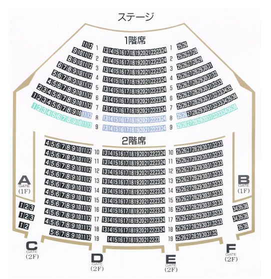 帯広市民文化ホールの座席表・座席図(小ホール)