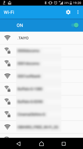 SSID「.TAIYO」を選択。