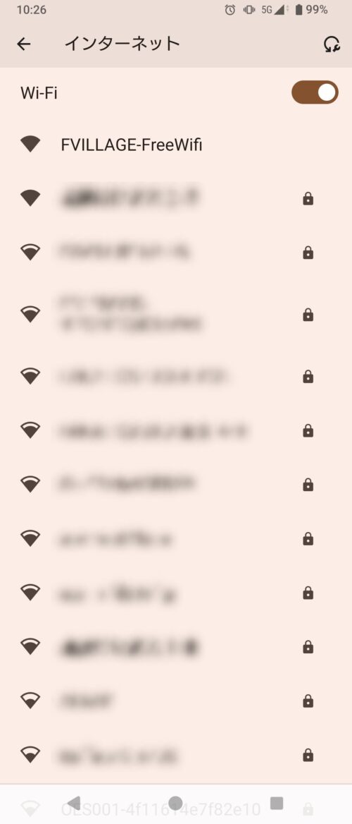 SSID「FVILLAGE-FreeWifi」を選択。